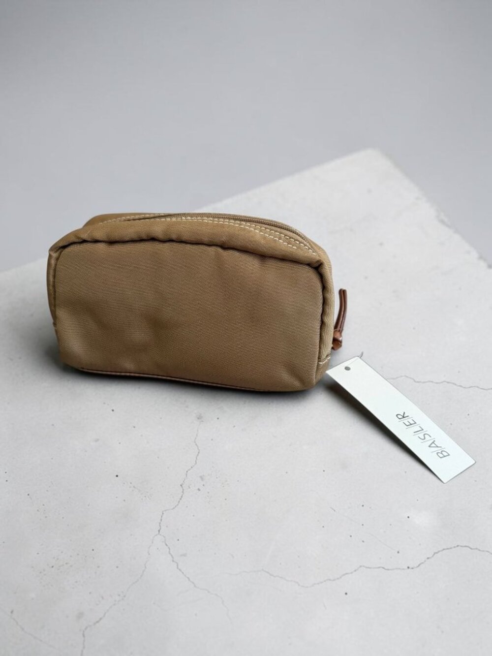 BASLER Natural Cosmetic Makeup Zip Case Bag NEW NWT